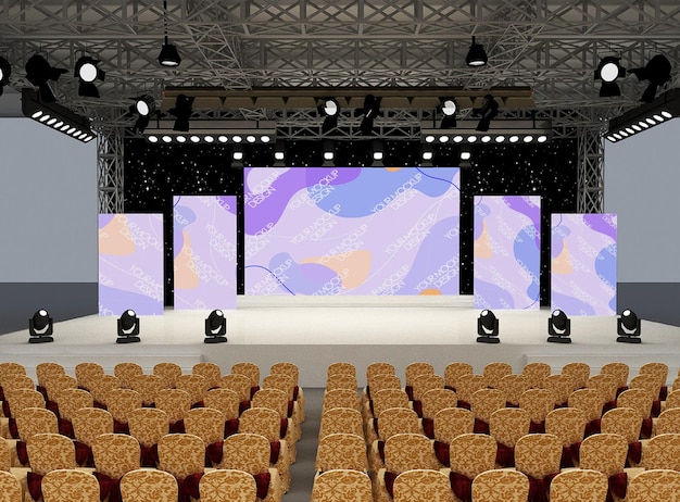 performance stage screen mockup design