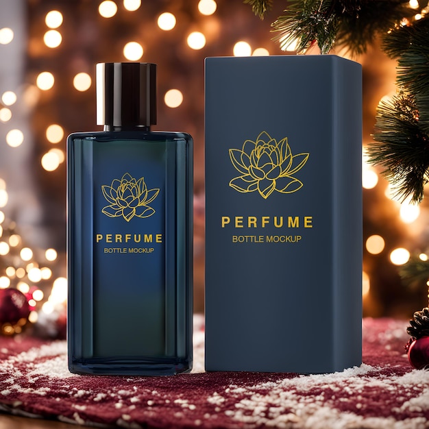 Perfume bottle psd mockup minimal style