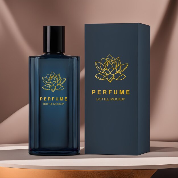 Perfume bottle psd mockup minimal style