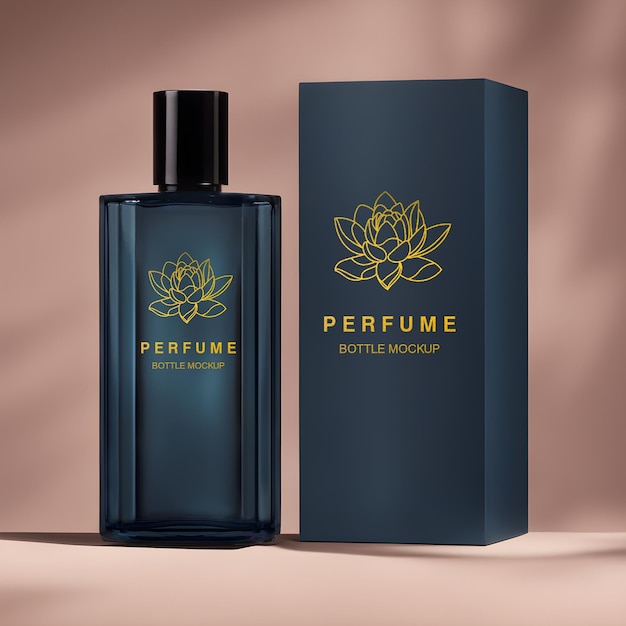 Perfume bottle psd mockup minimal style