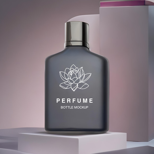 Perfume bottle psd mockup minimal style