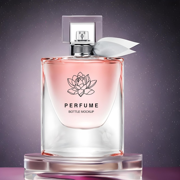 Perfume bottle psd mockup minimal style