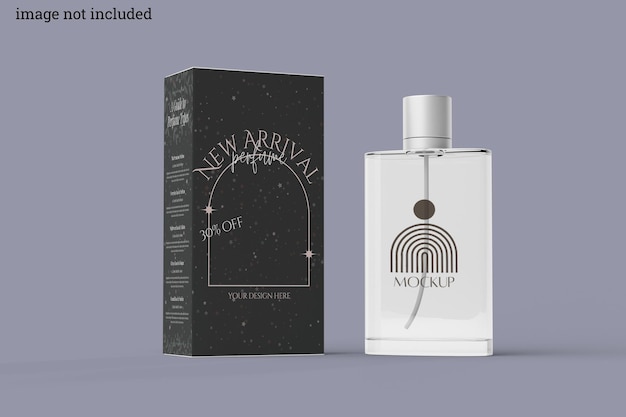 Perfume Bottle with Box Mockup