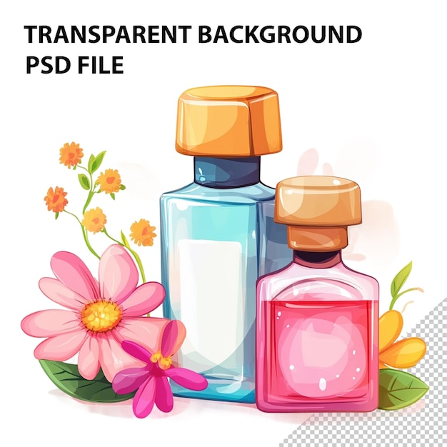 PSD perfume cartoon vector illustration clipart white background