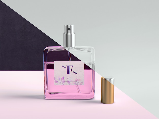 Perfume and packaging mockup