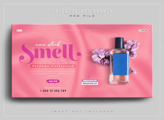 Perfume sales products Facebook ads post web banner design