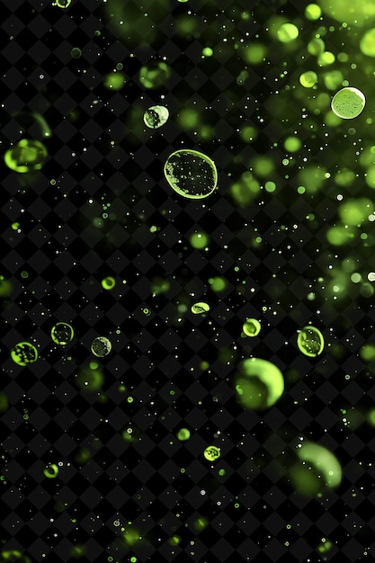 Peridot Dust Bubbles With Lime Green Glowing Dust Bubble Pat Magic Neon Color on Dark Background