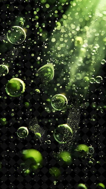 Peridot Dust Bubbles With Lime Green Glowing Dust Bubble Pat Magic Neon Color on Dark Background