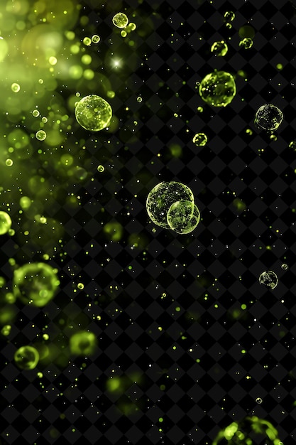 Peridot Dust Bubbles With Lime Green Glowing Dust Bubble Pat Magic Neon Color on Dark Background