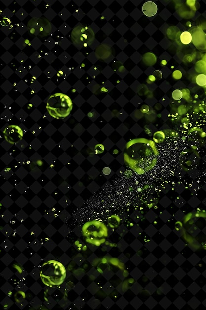 Peridot Dust Bubbles With Lime Green Glowing Dust Bubble Pat Magic Neon Color on Dark Background