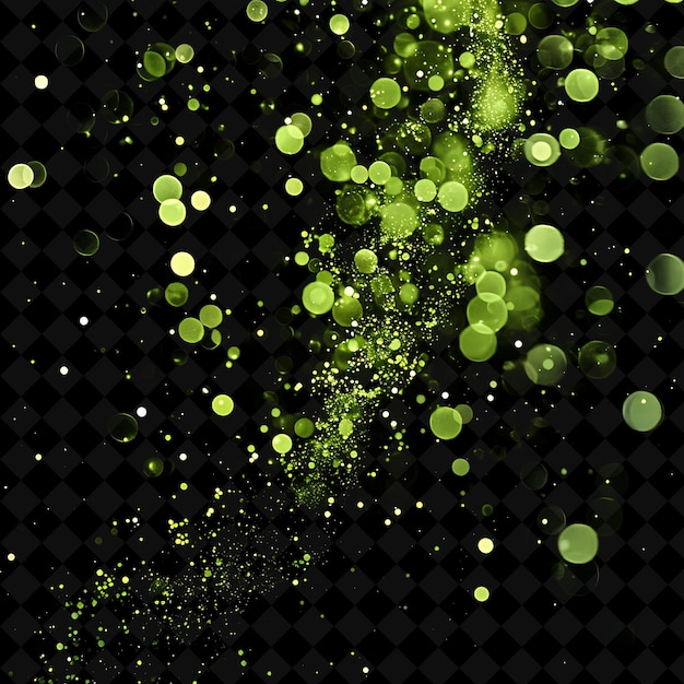 Peridot Dust Bubbles With Lime Green Glowing Dust Bubble Pat Magic Neon Color on Dark Background