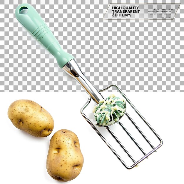 PSD periwinkle potato masher a potato masher for mashing on transparent background