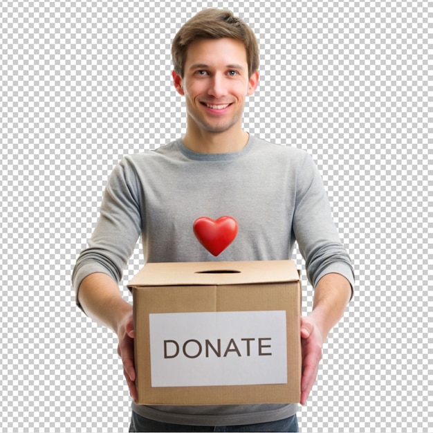 PSD a person donating isolated on transparent background