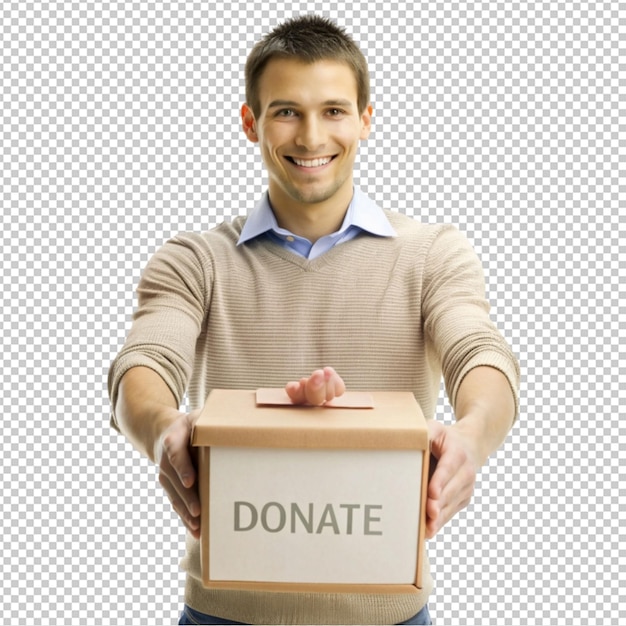 PSD a person donating isolated on transparent background