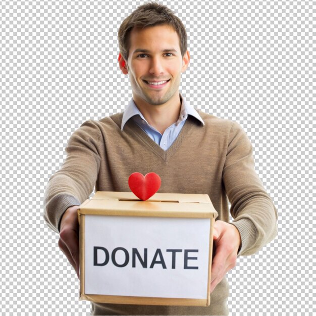 A person donating isolated on transparent background