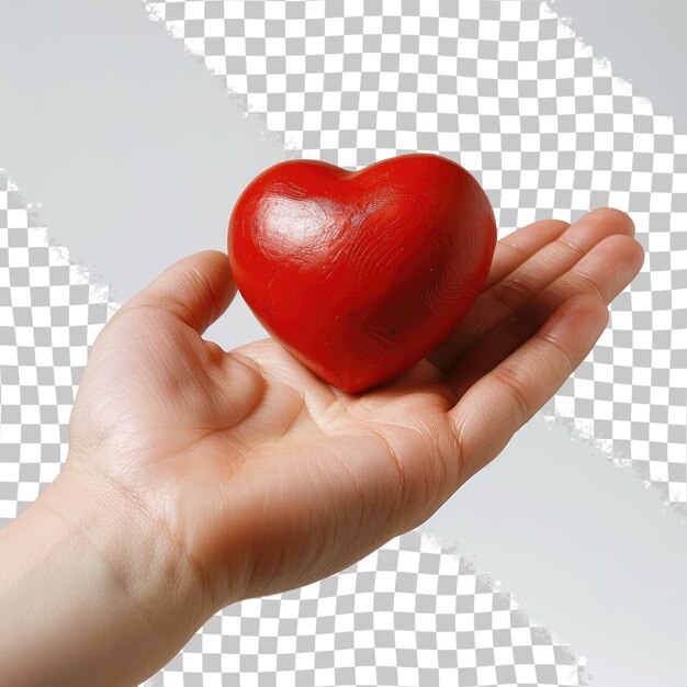 PSD a person holding a heart that is shaped like a heart