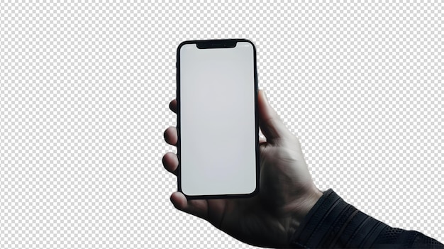 a person holding a phone with a screen that says mobile