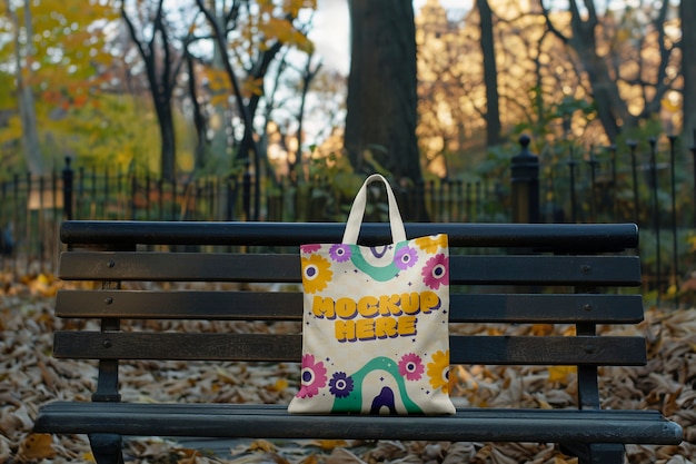 Person holding tote bag mockup