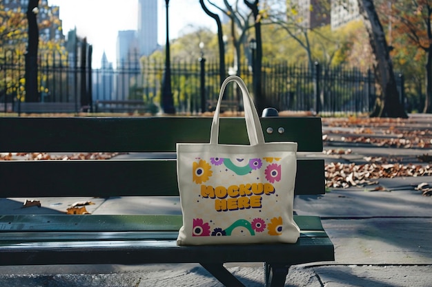 Person holding tote bag mockup