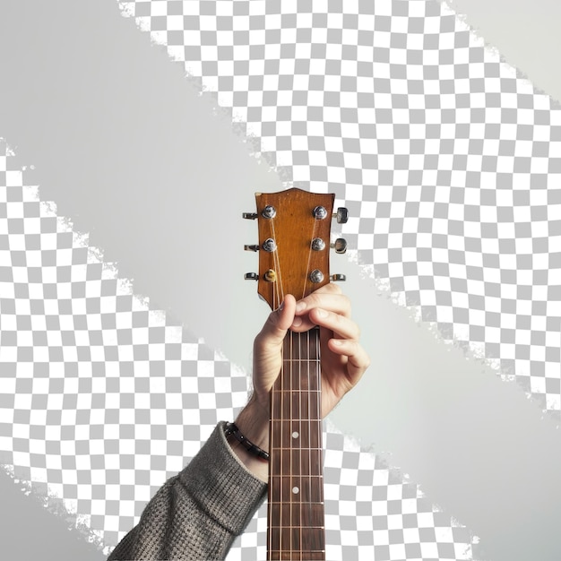 PSD a person is holding a guitar and the words  guitar  on the bottom