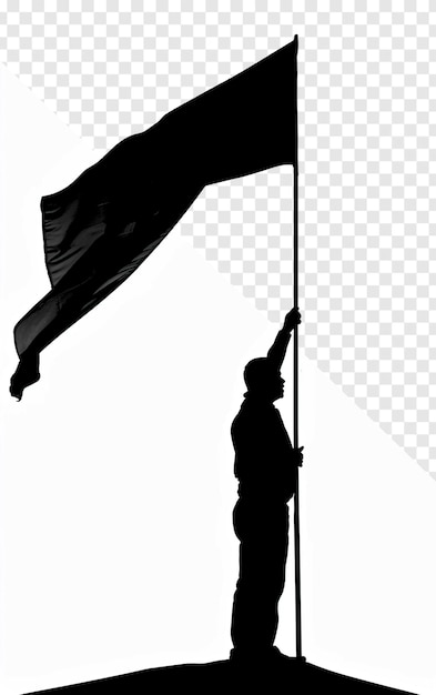 Person Silhouette Holding Roman Standard Flag Transparent