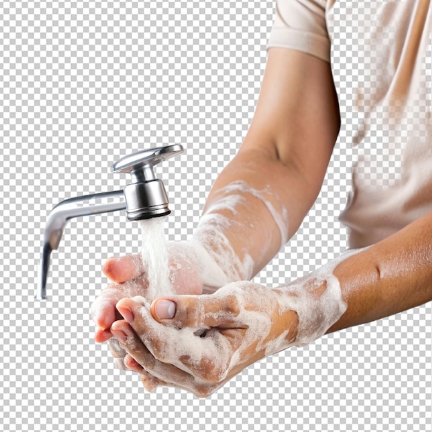 PSD person washing hands with soap o