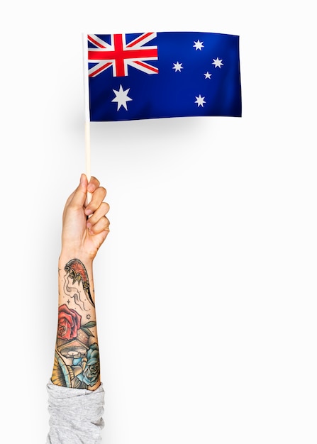 PSD person waving the flag of commonwealth of australia