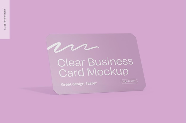 Personal Clear Business Card Mockup Left View