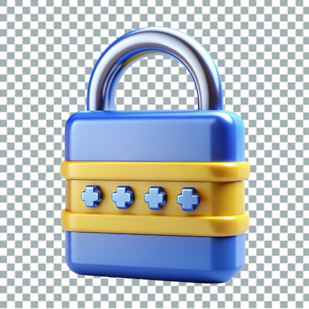 Personal data secure 3d render closed padlock and password field