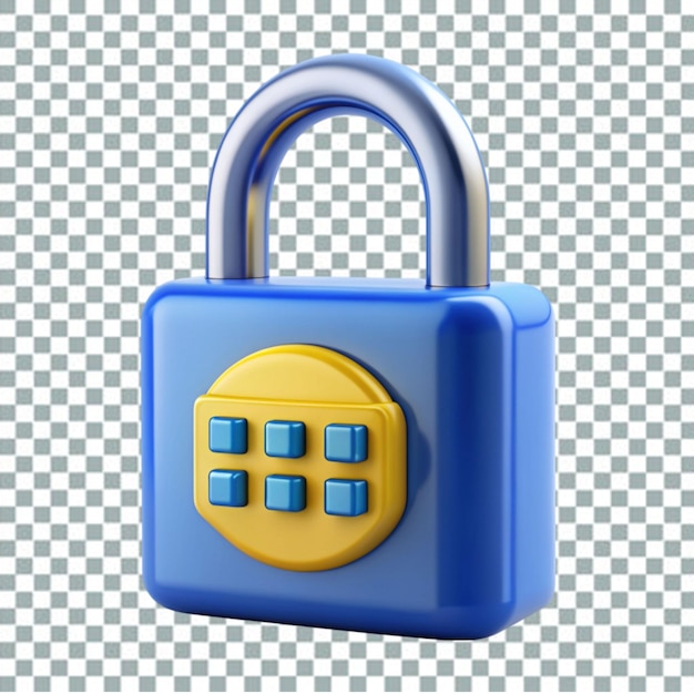 Personal data secure 3d render closed padlock and password field