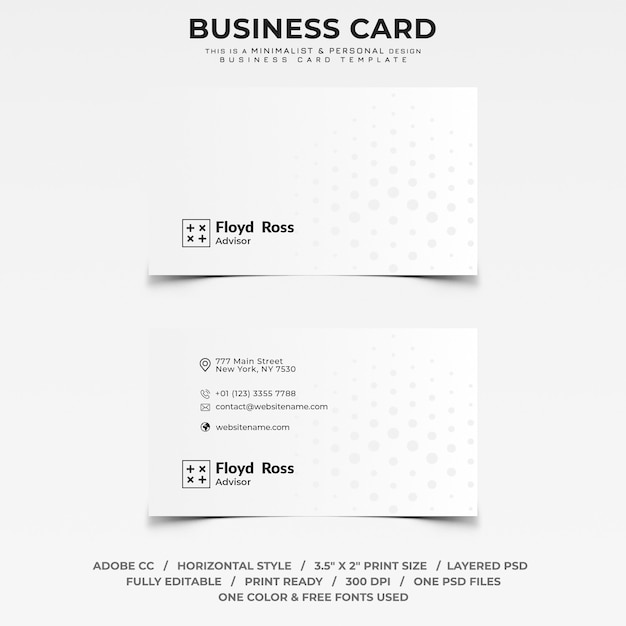 Personal and minimalist business card