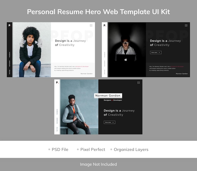 Personal Resume Hero Web Template UI Kit