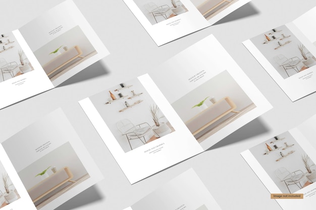 PSD perspective a4 or a5 bifold brochure mockups