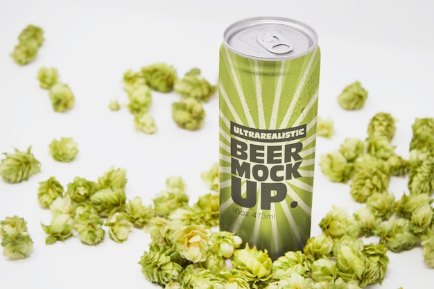 Perspective Beer Can Mockup