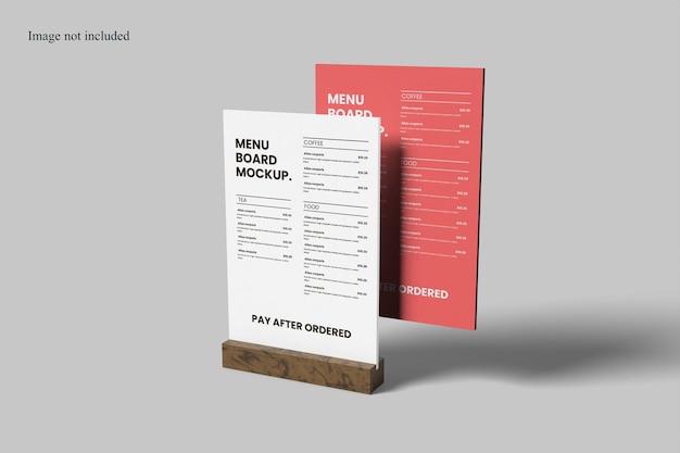 Perspective Menu Board Mockup for showcasing your design to clients