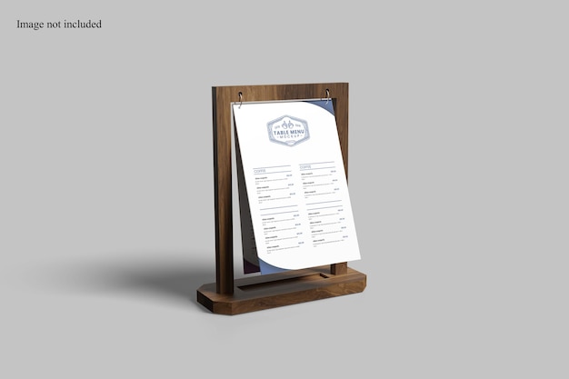 Perspective Table Menu Mockup for showcasing your menu design to clients