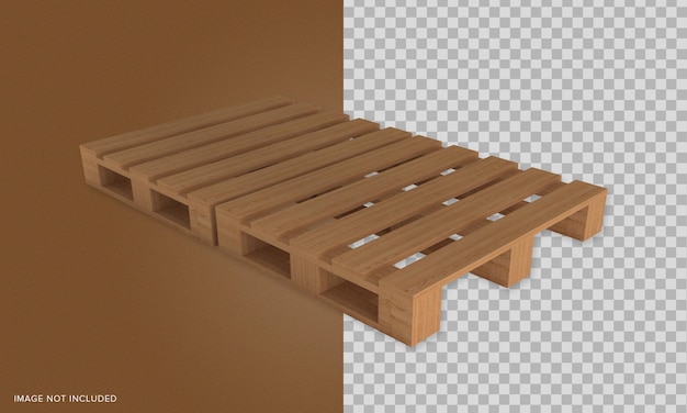 Perspective view two Wooden pallet isolated on transparent Background