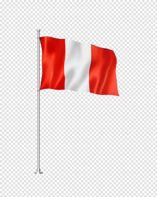 Peruvian flag isolated on white