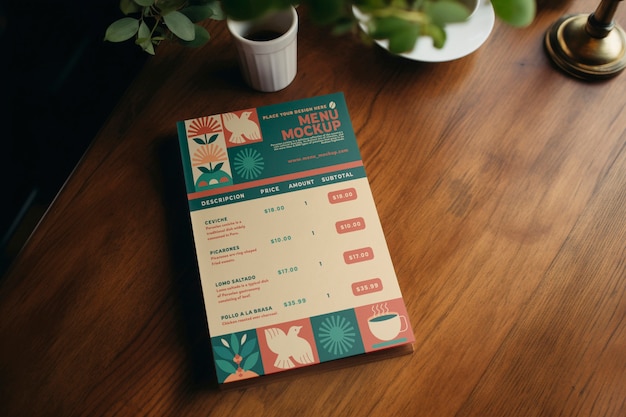 Peruvian menu mockup design