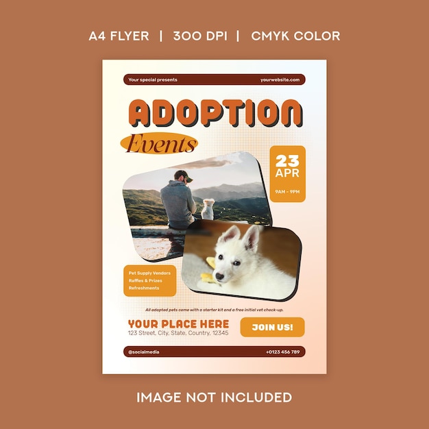 PSD pet adoption flyer