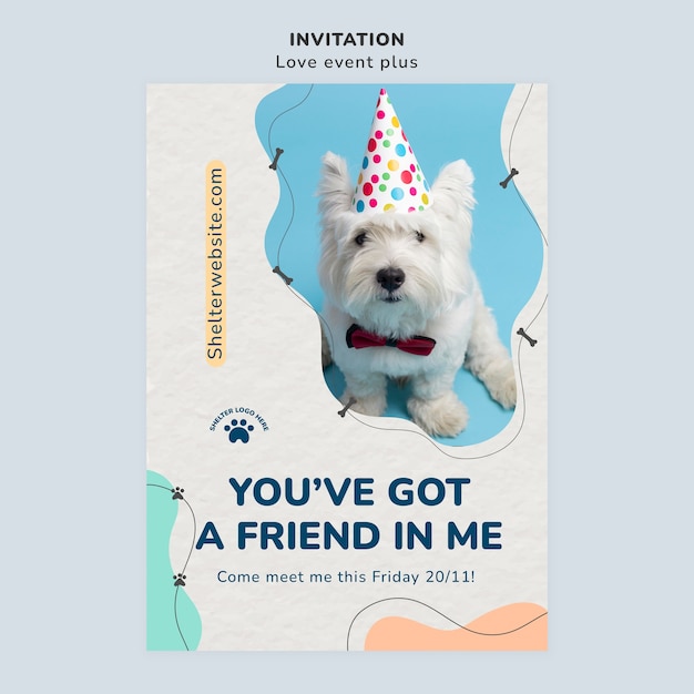 Pet adoption invitation template