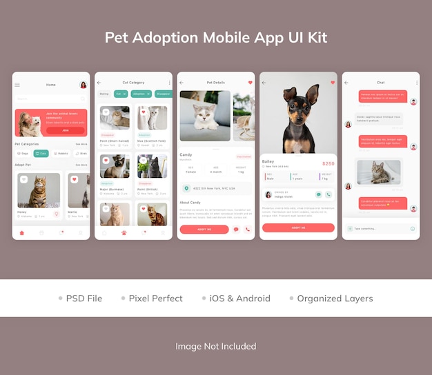 Pet Adoption Mobile App UI Kit