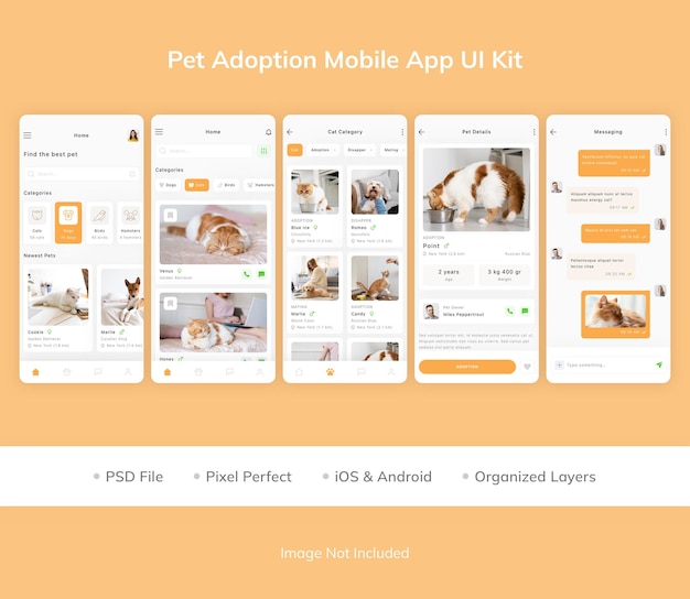 Pet Adoption Mobile App UI Kit