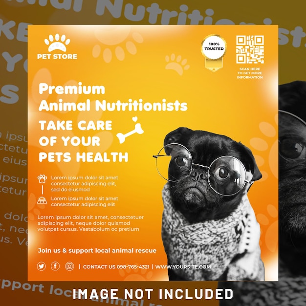 Pet food nutrition social media instagram post template