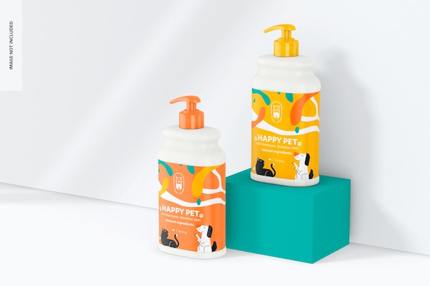 Pet Shampoo Bottles Mockup