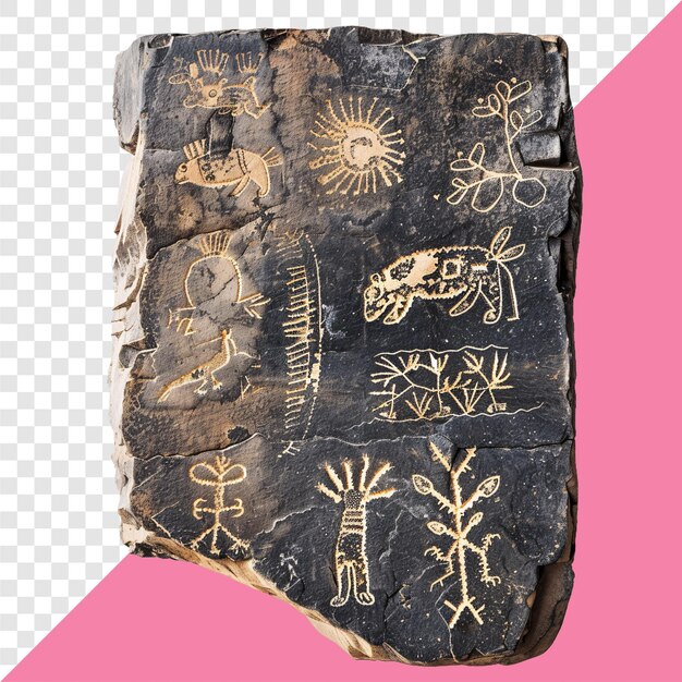 PSD petroglyphs transparent background isolated image generative ai