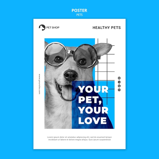 Pets print template with photo