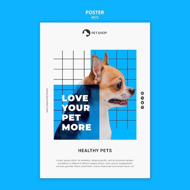 Pets print template with photo