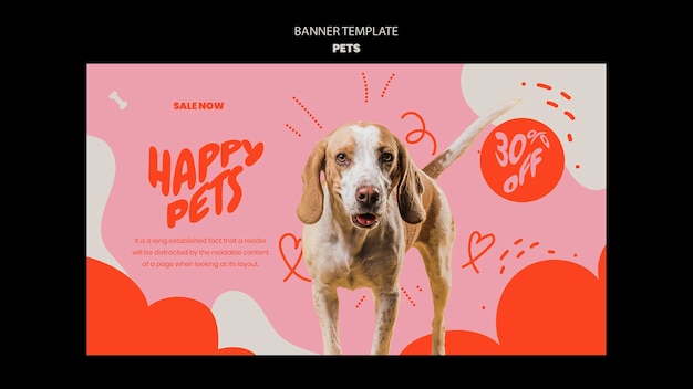 Pets template of banner design