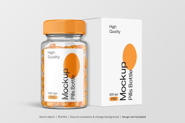 Pharmacist Pills Bottle Mockup and Pills Bottle Box Mockup